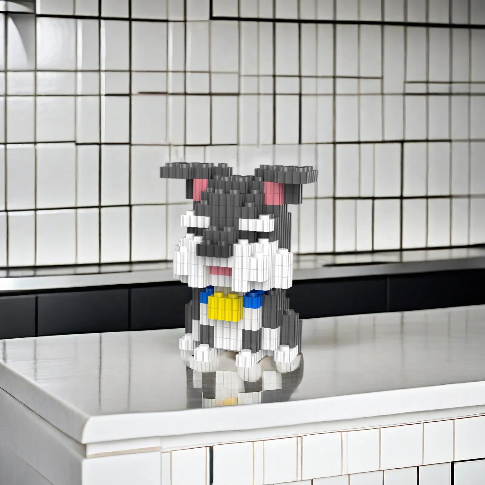 NOOLY Micro Dog Building Blocks, Pet Bricks Sets for Adults and Boys Girls CLJM-01 (Schnauzer), Multicoloured, Small - Image 4