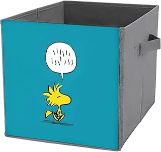 スヌーピー ウッドストック 収納ボックス 収納ケース 整理用バスケット 折りたたみ式 組み立て簡単 取っ手付き コンパクト 小物入れ 雑貨収納 衣類 おもちゃ クローゼット 押入れ収納 キャラクター かわいい