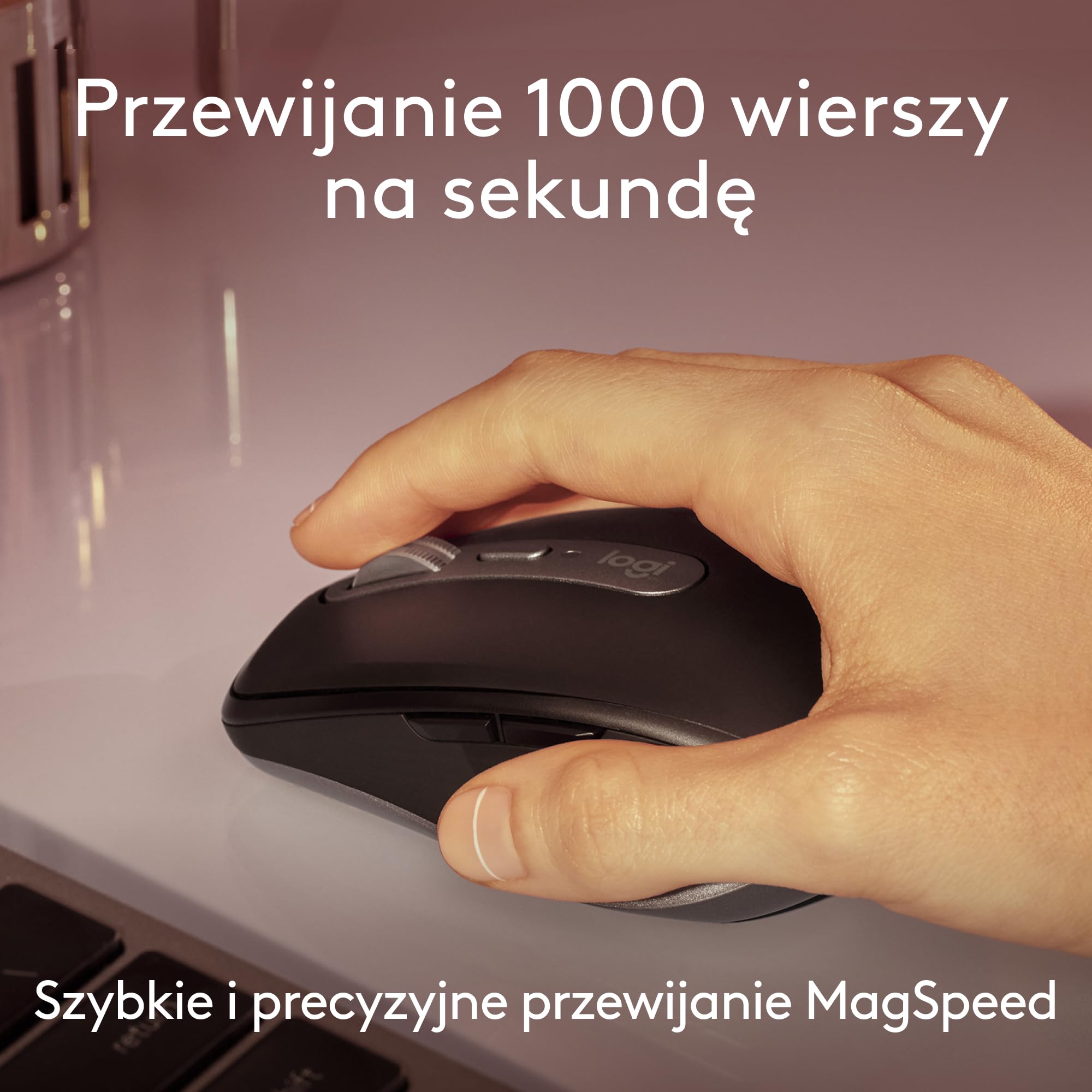 Logitech MX Anywhere 3S for Mac, kompaktowa bezprzewodowa mysz Bluetooth, sensor 8K DPI działający na każdej powierzchni,ciche kliknięcia,USB C,mysz bezprzewodowa do MacBooka,iPada - Kosmiczna szarość