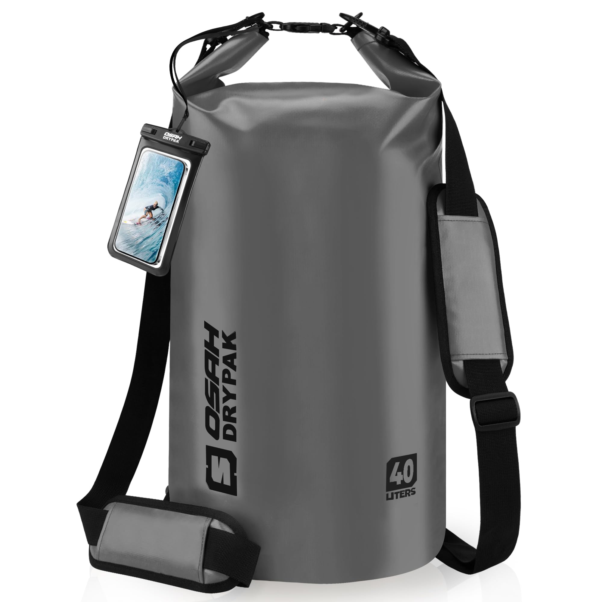 Waterproof Dry Bag, 5L/10L/20L/30L/40L Roll Top Lightweight Storage Backpack with Phone Case for Women &amp; Men, Floating Waterproof Sack for Travel, Swimming, Kayaking, Paddle Board, Camping &amp; Beach