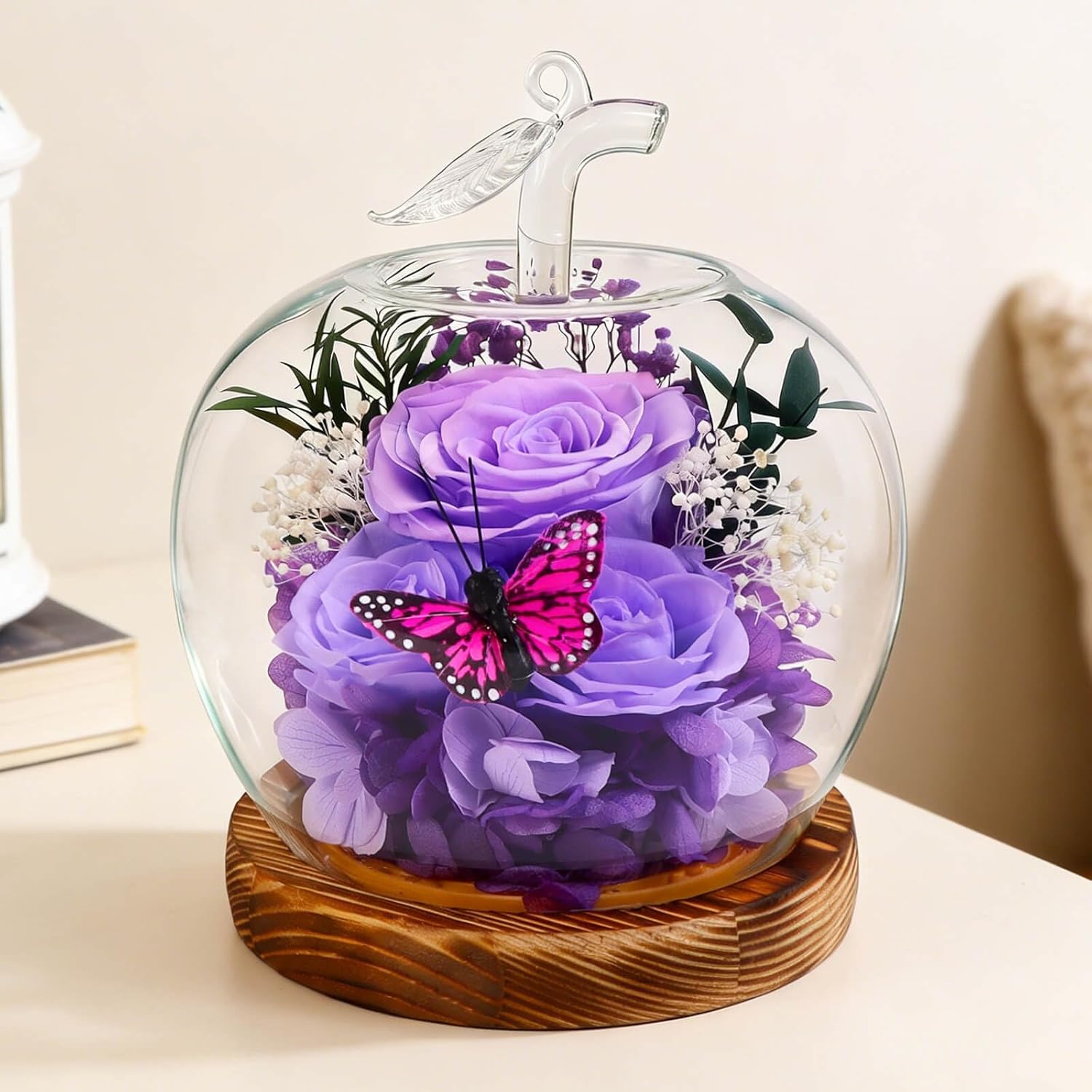 Gifts for Women, Flowers for Delivery Preserved Rose Forever Flower in Glass, Birthday Gifts for Mom 40 50 60 Th Women Grandma Wife Sister Christmas Anniversary