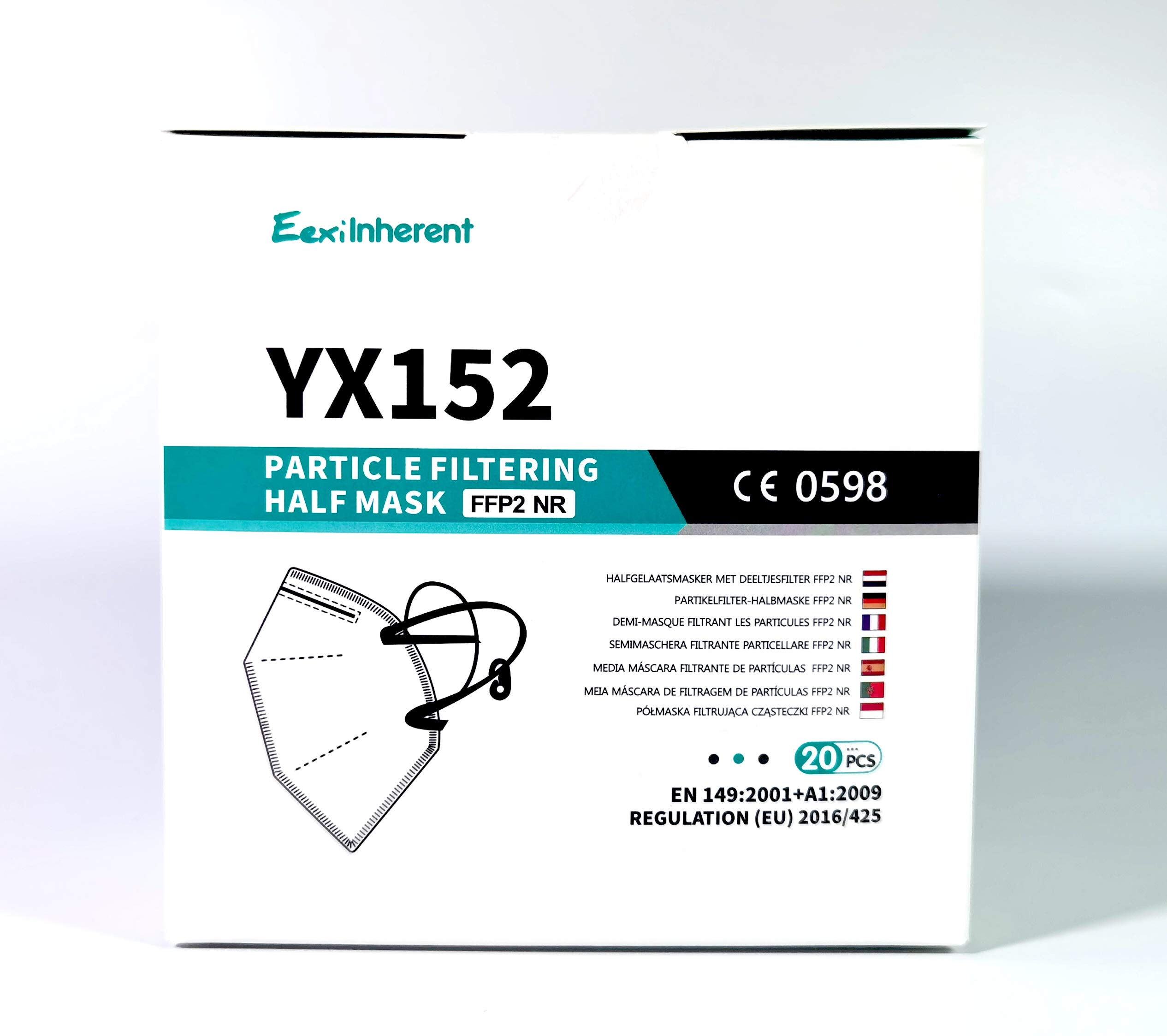Inherent Type FFP2 Mask Box with 20 Pieces, Yx152, White