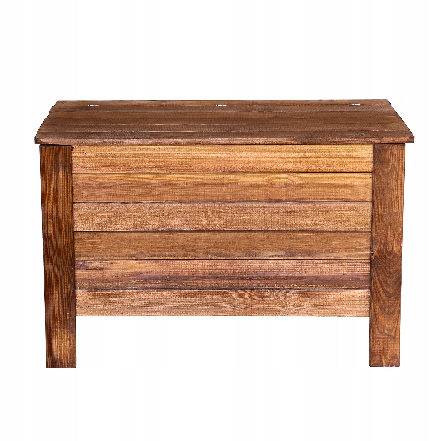 Arcón de Jardín 166 L Madera Maciza de Pino 80x52x40 cm Marrón Caja de Almacenaje para Cojines Baúl Terraza Muebles de Jardín Resistente - 4