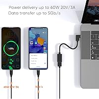 Vista 3 de CableCreation Adaptador USB C a USB hembra de 90 grados, cable USB C OTG, tipo C a USB A, conector hembra compatible con MacBook Pro Air, iPad