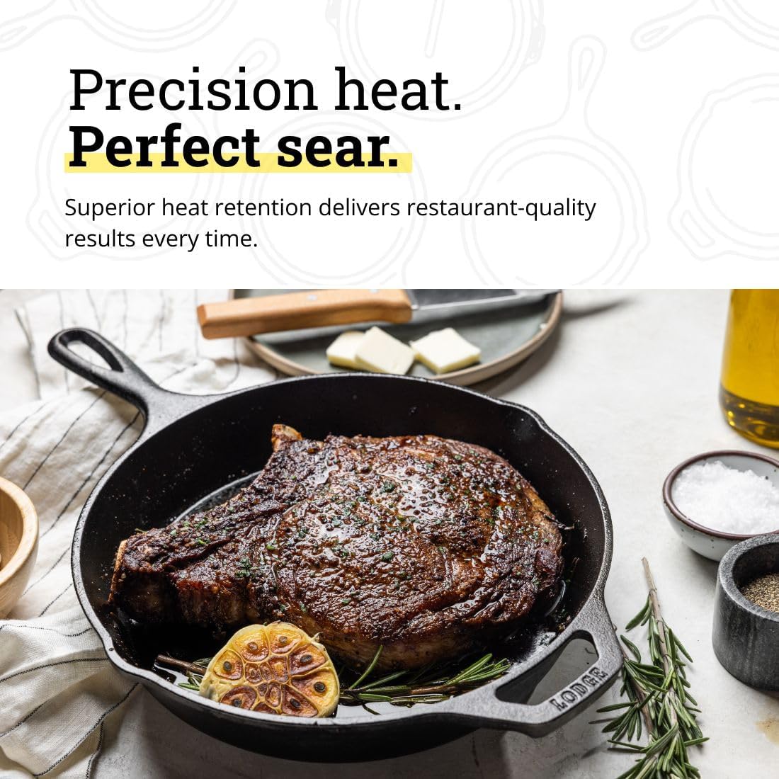 Lodge Seasoned Cast Iron Skillet Set - PFAS-Free, Non-Toxic Cookware - Use with an Oven, Stove, Grill, or Campfire - Naturally Non-Stick & Oven Safe - 8, 10.25 & 12 Inches