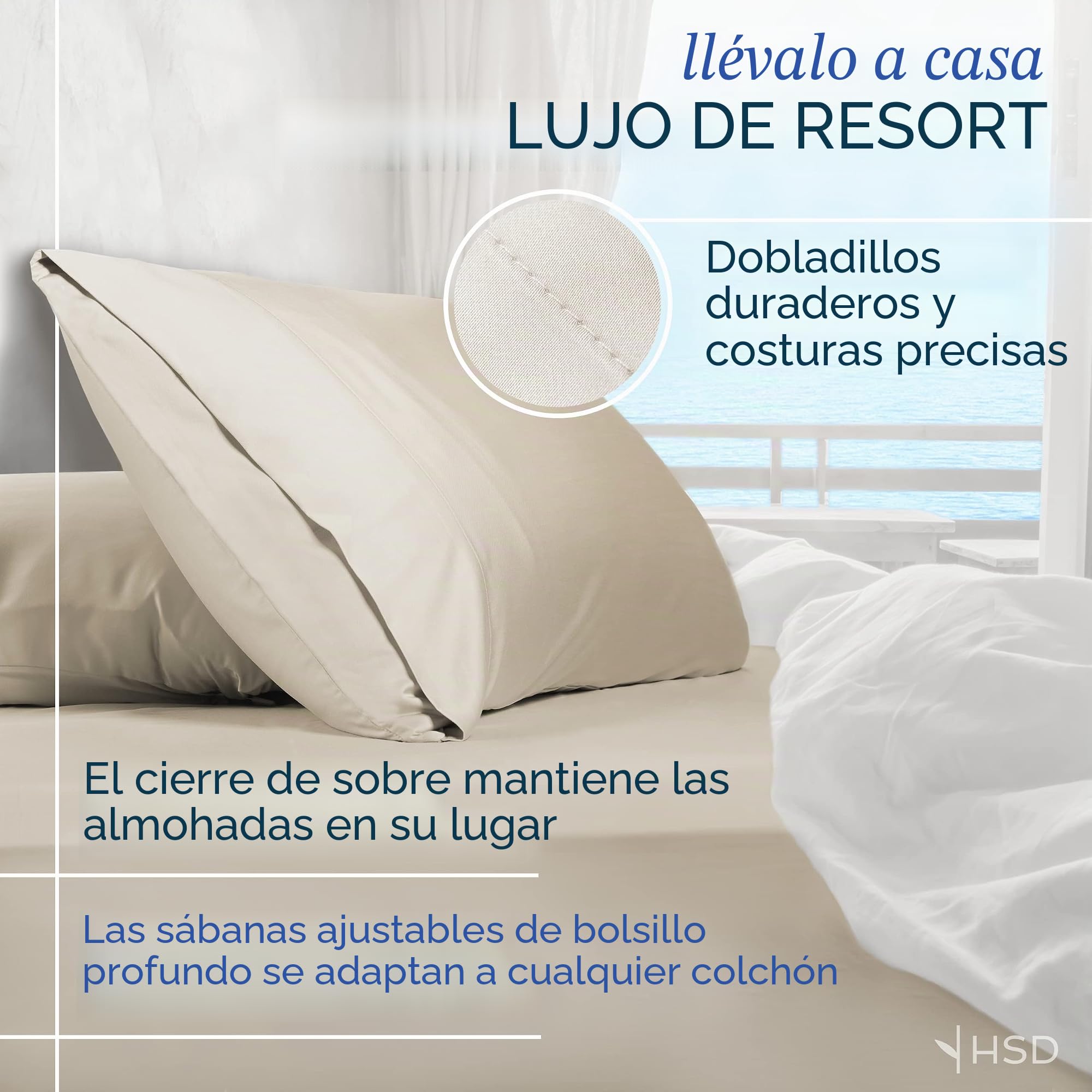 Hotel Sheets Direct Juego de sábanas de 4 piezas, tamaño California King, 100 % viscosa derivada de bambú, juego de sábanas con 2 fundas de almohada, ropa de cama de lujo refrescante y transpirable