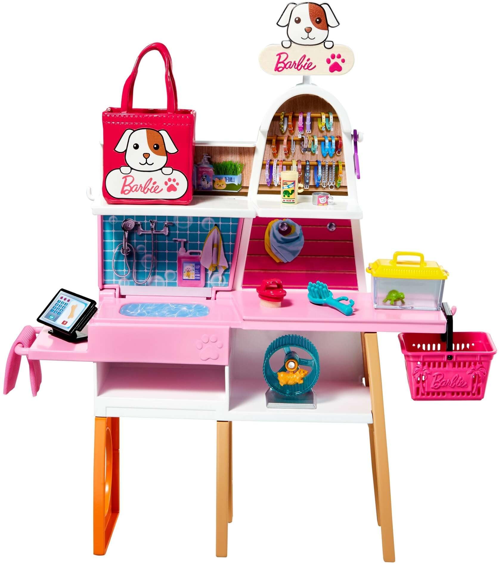 Barbie zestaw do pielęgnacji zwierząt, figurki lalek + akcesoria, 25 sztuk