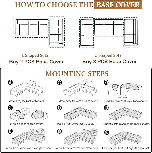 Miniatura 6 de Funda de terciopelo para sofá, lavable para base separada, respaldos y cojines de asiento, funda para sofá en forma de UL (dorado, cojín