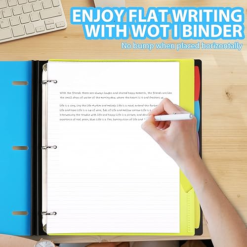 Miniatura 4 de WOT I Paquete de 2 cuadernos telescópicos de 3 anillas, cubierta personalizable, 5 divisores y carpeta de bolsillo en un organizador delgado (60