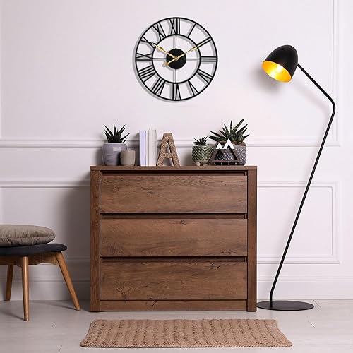 Miniatura 5 de Reloj de pared grande para decoración de sala de estar, reloj de pared para cocina, reloj de pared grande de 12 pulgadas, arte de pared de metal,