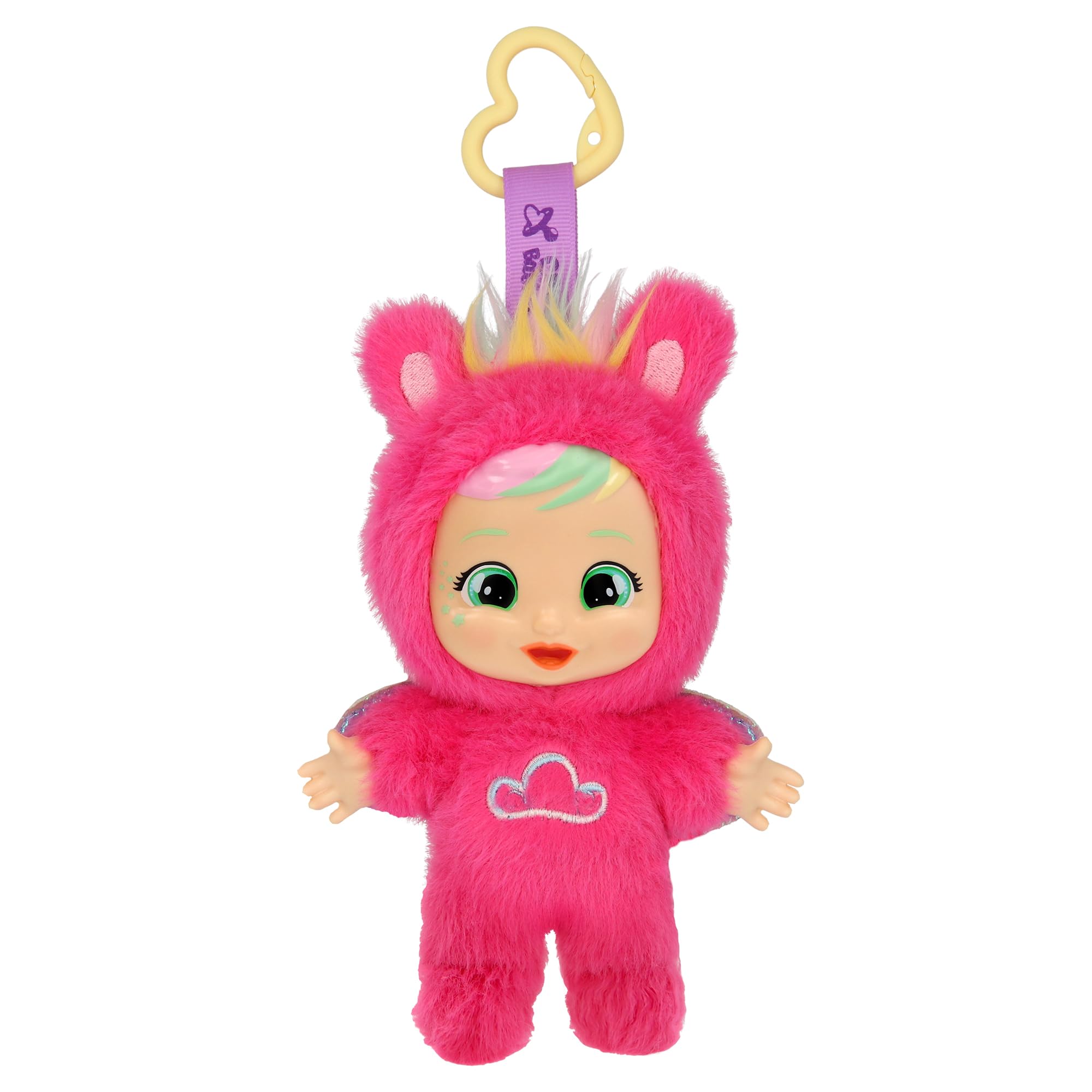 Cry Babies Cuties Hannah Mini Baby Plush Doll Portable Posable Soft Body With Clip Toy For Kids Age 3 Years and Up