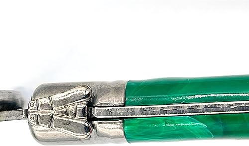 Miniatura 3 de Laguiole - Cortador de queso de acero inoxidable resistente de alta calidad, para quesos duros y suaves, mango verde Roger Orfevre