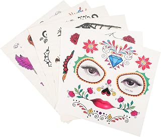 Adesivos 6 Folhas Adesivos De Rosto De Halloween Adesivos Removíveis Adesivos De Adesivos De Caveira Maquiagem Tatuagem Adesivo De Tatuagem Festival Festa Adesivos De Rosto