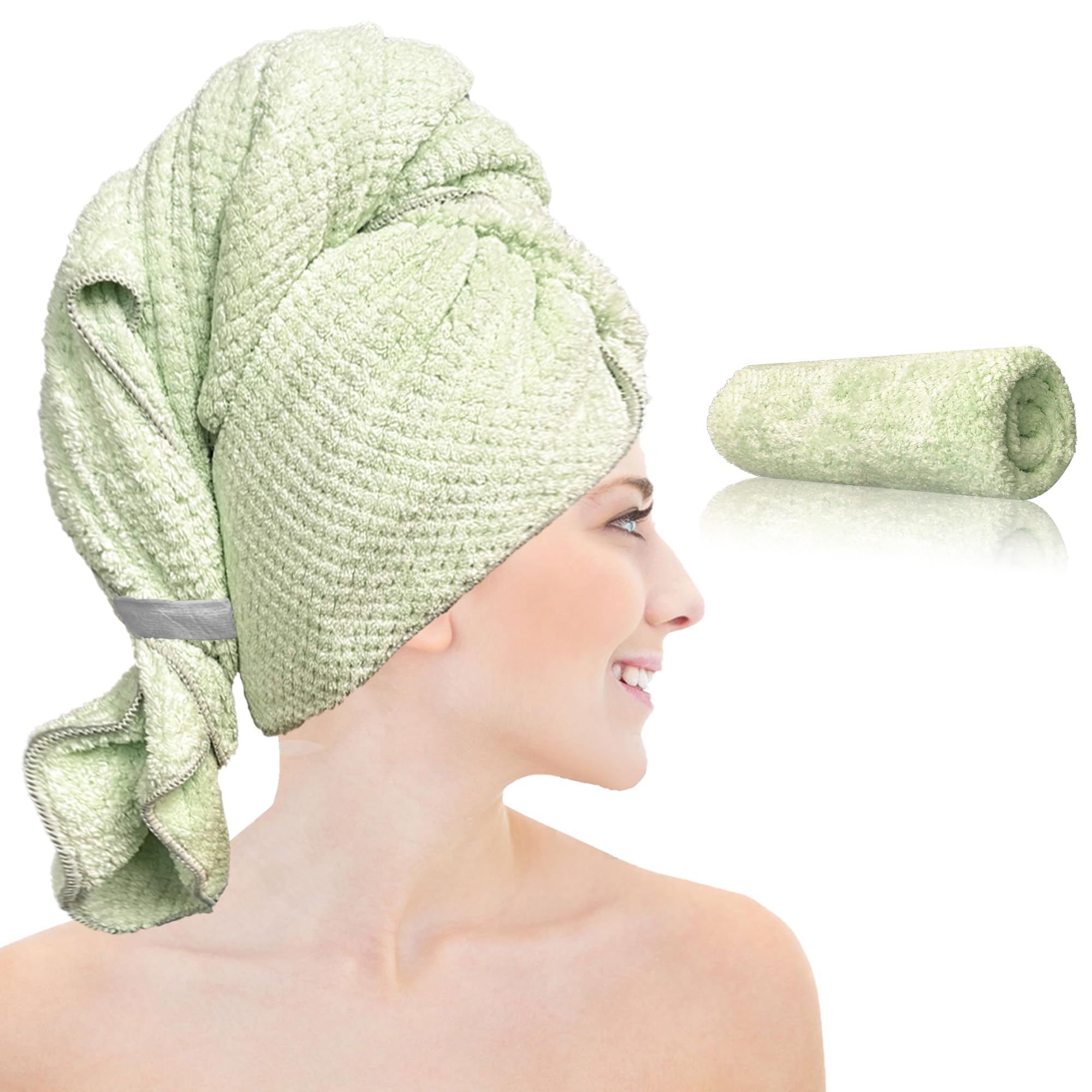 Chloven Großes Mikrofaser-Haartuch für Frauen – ultra saugfähiges und Anti-Frizz-Haartrockentuch – schnell trocknende Haarturbane Wickeltücher für Frauen lockiges Haar – Mehrzweck-Badetuch-Alternative