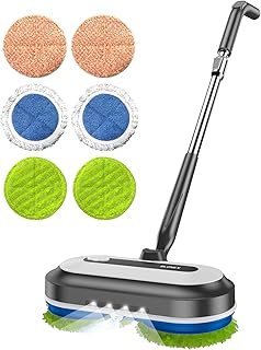 Cordless Electric Mop, Electric Spin Floor Mop with LED Headlights & Water Sprayer, Long-Lasting