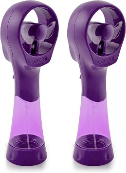 O2COOL Elite Handheld Misting Fan Battery Powered 2-Pack Purple | Yes