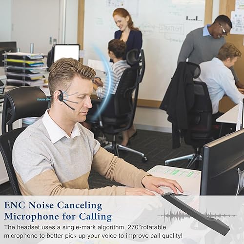 Miniatura 3 de BANIGIPA G2 Cyan - Auriculares inalámbricos Bluetooth con micrófono con cancelación de ruido, 270 giratorios, cómodos, batería de larga duración