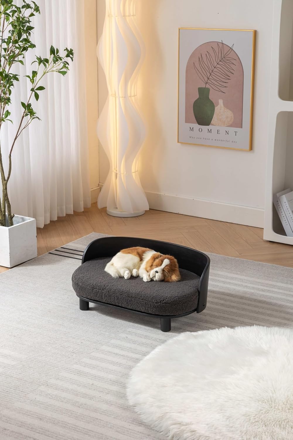 Small Cat and Dog Sofa Bed Indoor Small Pet Sofa Elevated Wooden Pet Furniture Detachable and Washable, Suitable for Indoor and Outdoor Use Suitable for Cats Dogs Or Small Animals