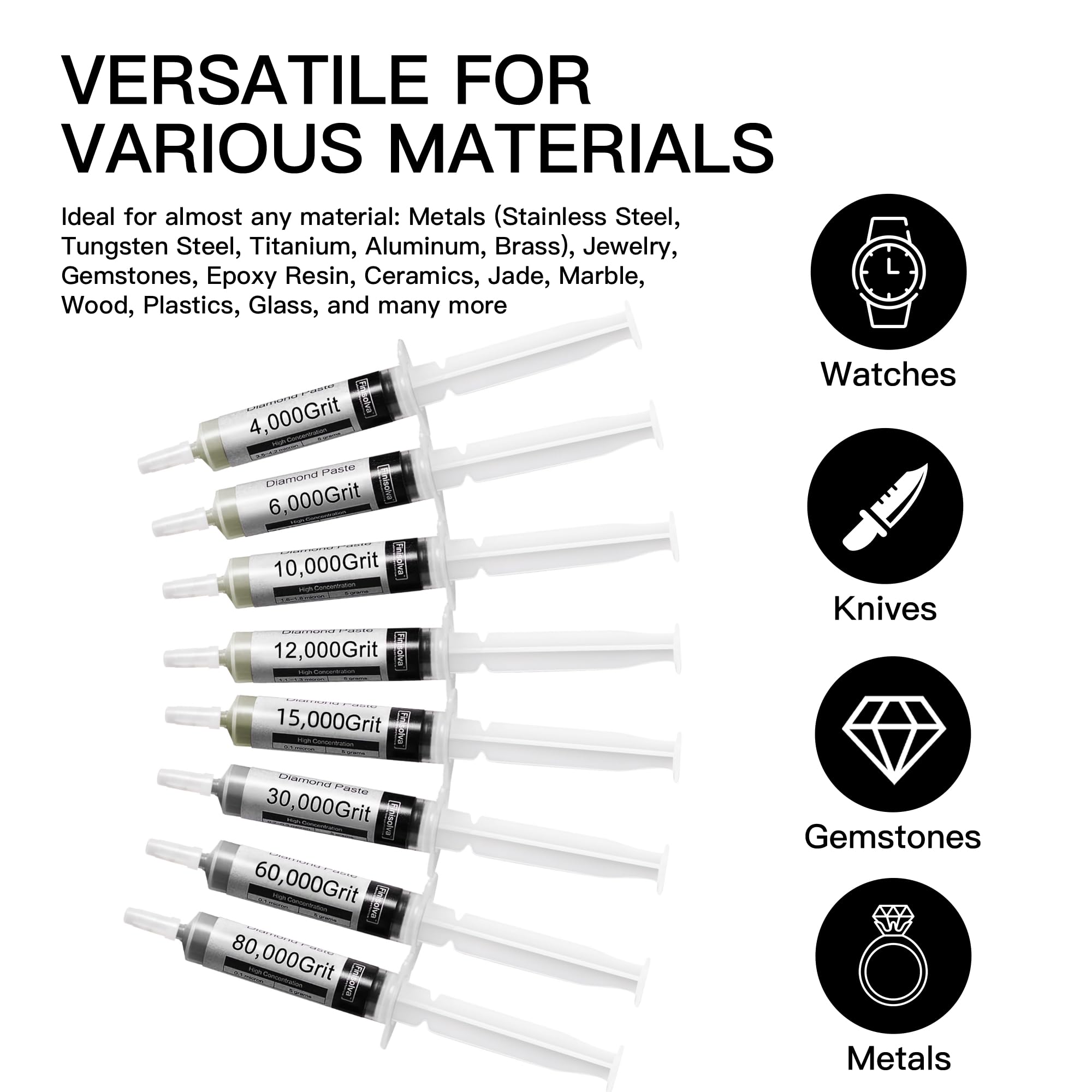Diamond Polishing Compound Kit - 8 Grits -3 Diamond Polishing Compound Kit - 8 Grits -3