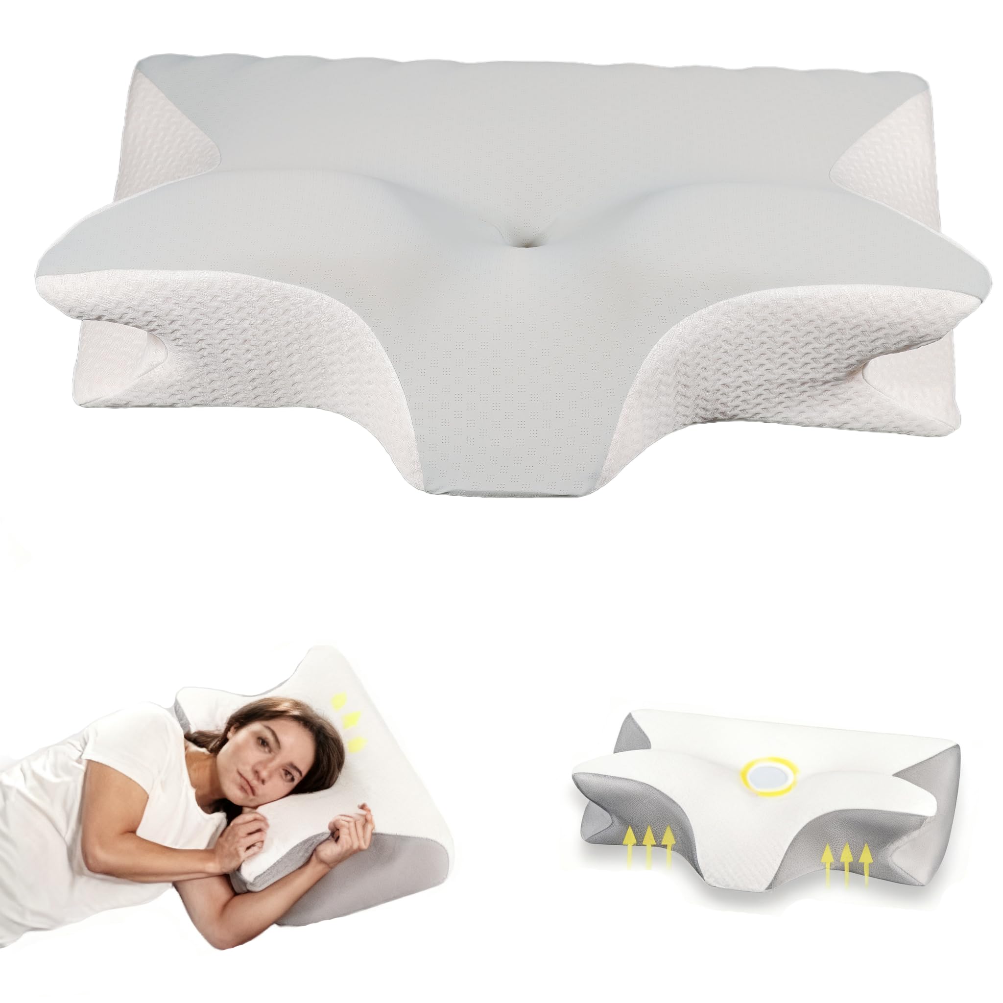 Neckhaven Pillow, Cervical Neck Pillow, Dreamers Relief Pillow for Pain Relief & Sleeping, Ergonomic Contour for Side Sleepers, Necks and Shoulder Support