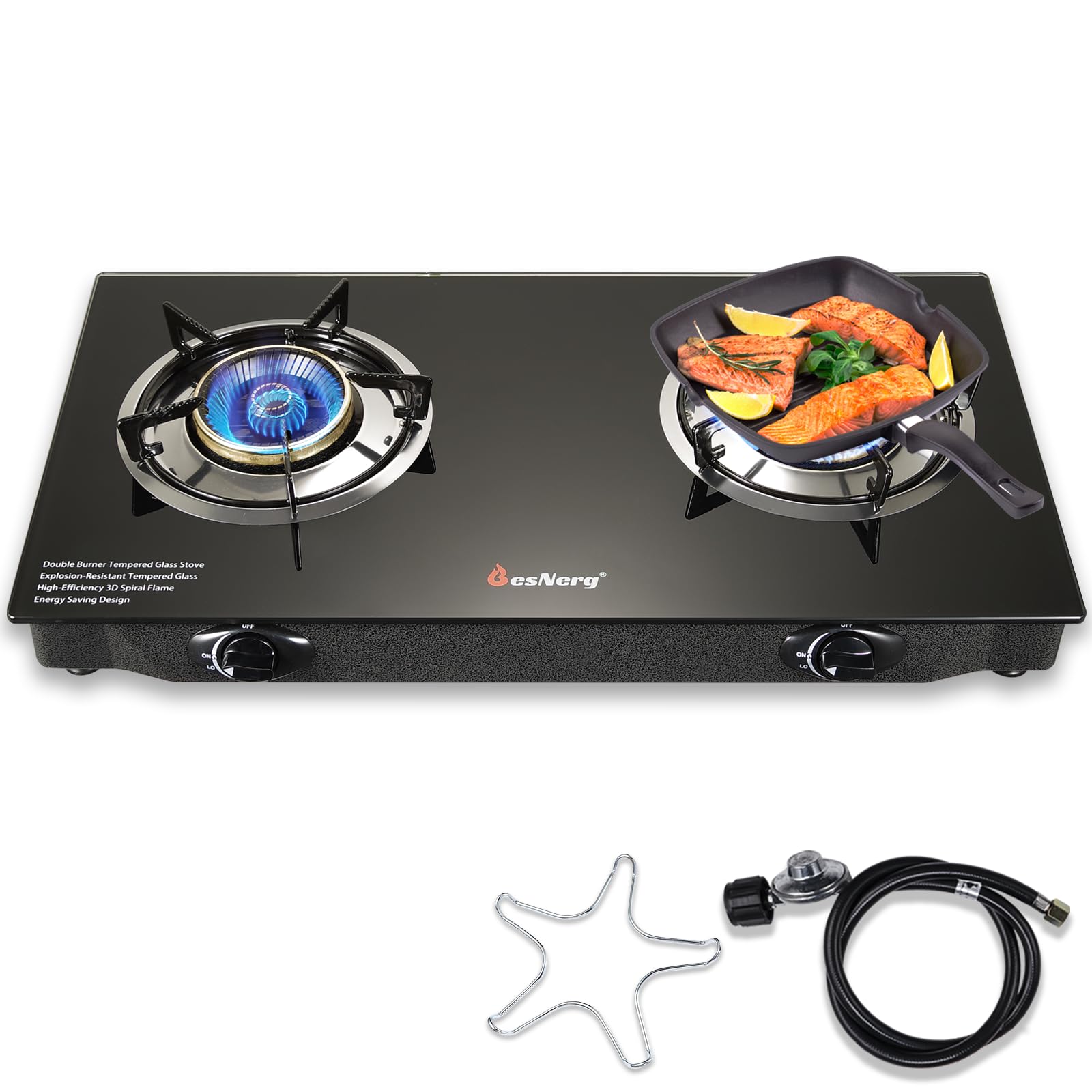 Amazon.com: BesNerg Propane Stove 2 Burner Gas Stove, 28800 BTU