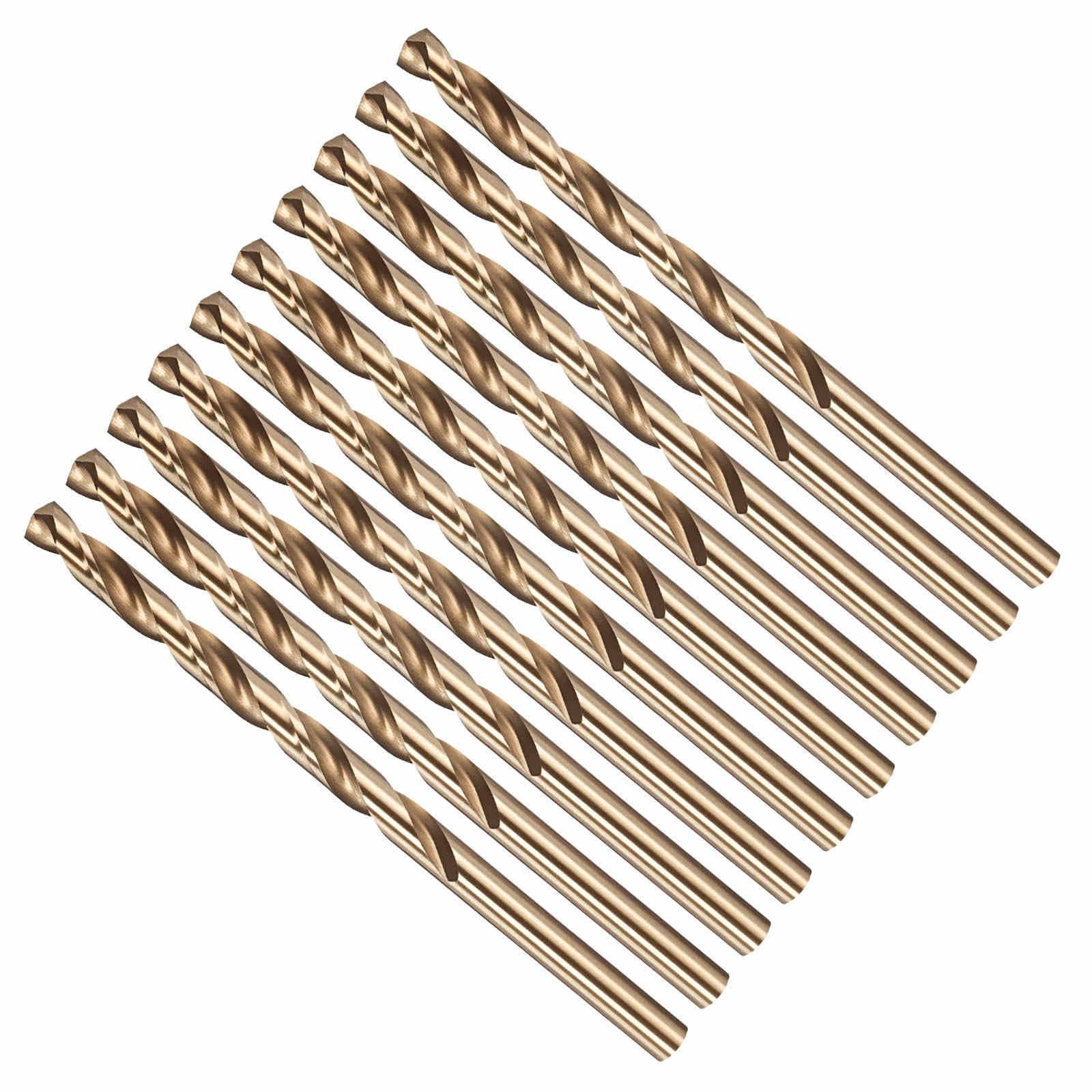 CoCud 4.9mm Drill Bit, #11 Cutting Diameter, 4341 HSS Number Jobber Bits Gold Finish 135° Cutting Angle - (Applications: for Drilling Soft Metal Plastic Wood), 10-Pieces — image 1