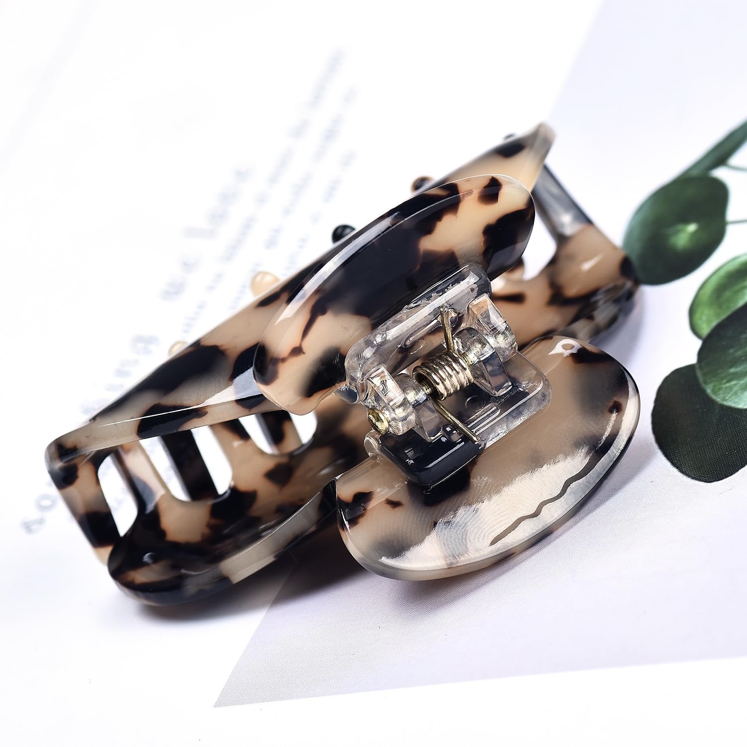 Hair Claw Clips Tortoise Shell Black Celluloid Medium Flexible Women Accessories Amazon.com: Medium Claw Hair Clips for Women Girls Tortoise  main image 3
