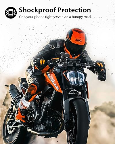 Vista 4 de ORIbox Soporte de teléfono para bicicleta, soporte para manillar de motocicleta, rotación de 360°, soporte de teléfono de silicona para bicicleta