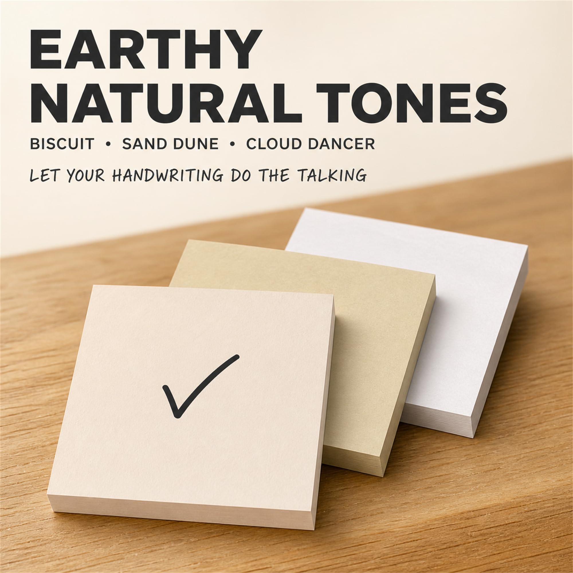 Post-it Notes super adhésives 7,6 x 7,6 cm, collection Neutralité, 8