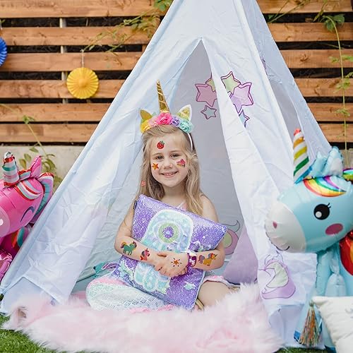 Miniatura 4 de Coszeos 10 hojas de tatuajes temporales de unicornio para niños 70 estilos de calcomanías de tatuaje de animales falsos impermeables para niños y