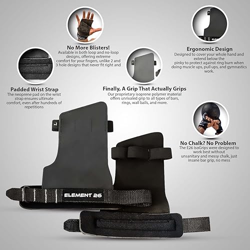 Miniatura 2 de Element 26 IsoGrip - Empuñaduras de mano para entrenamiento cruzado, gimnasia y levantamiento de pesas, puños de gimnasia para hombres y mujeres,