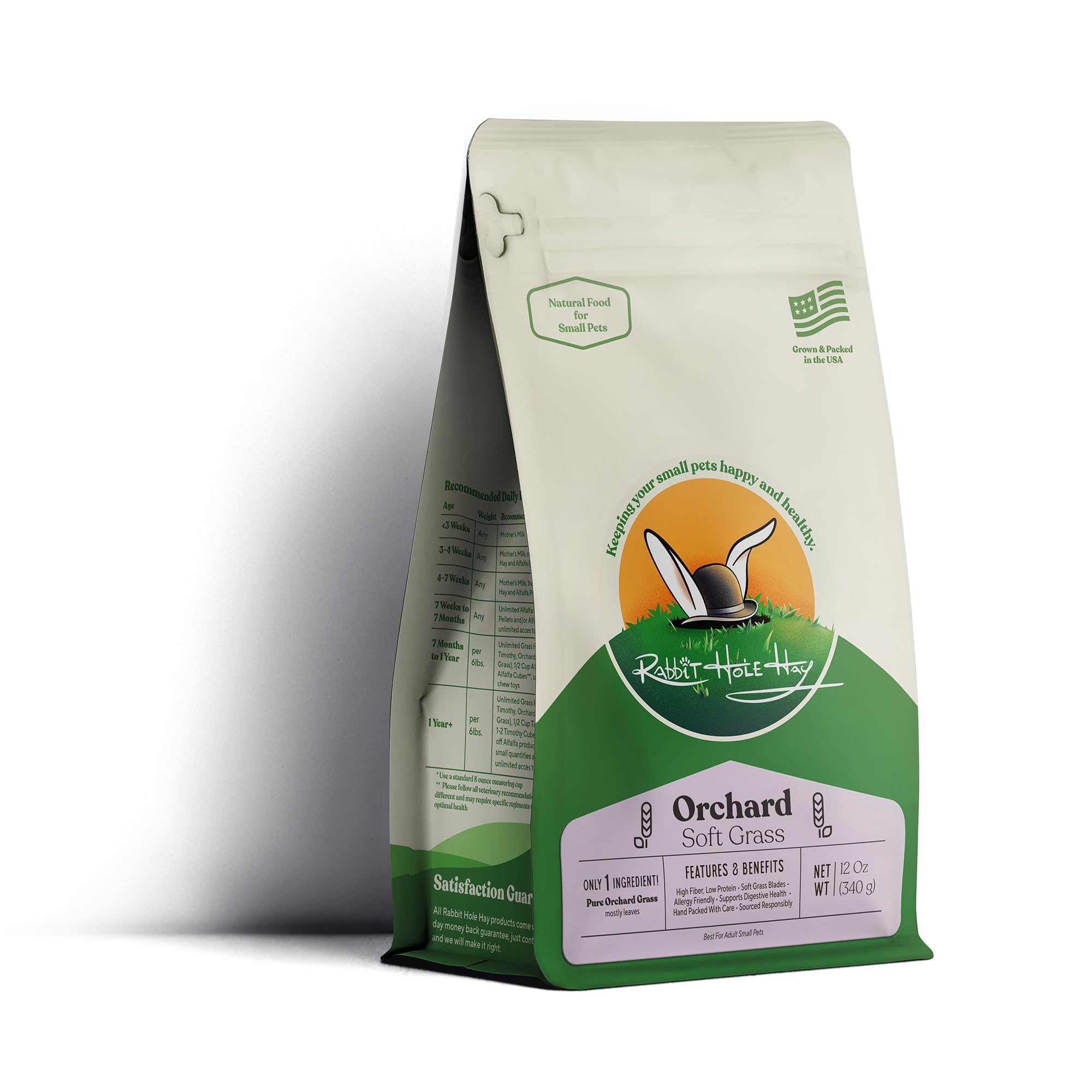 Ultra Premium Soft Orchard Grass for Small Pets - 12 oz Bag - Soft & Nutritious