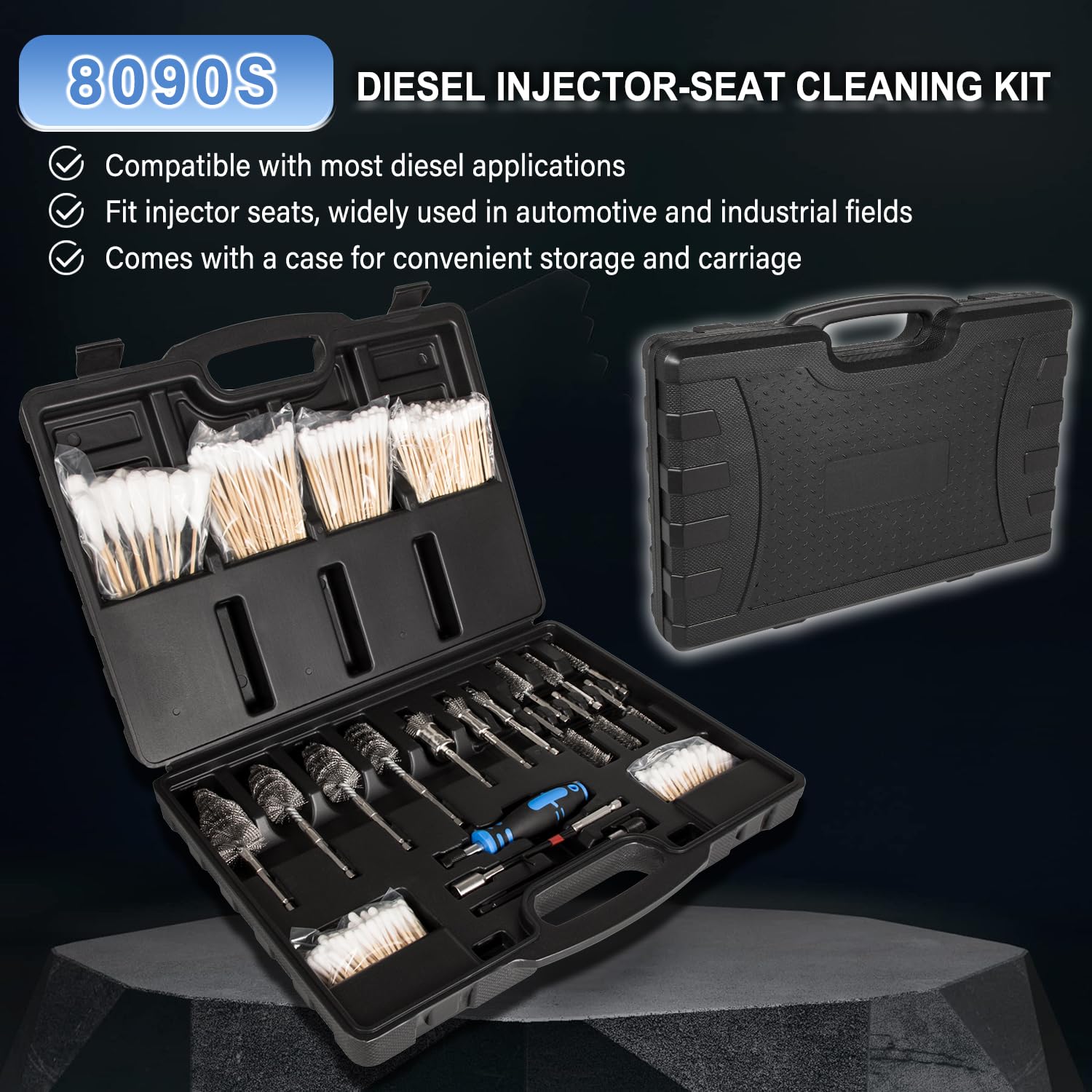 Bonbo 8090S Kit de Nettoyage pour injecteur Diesel en Acier Inoxydable