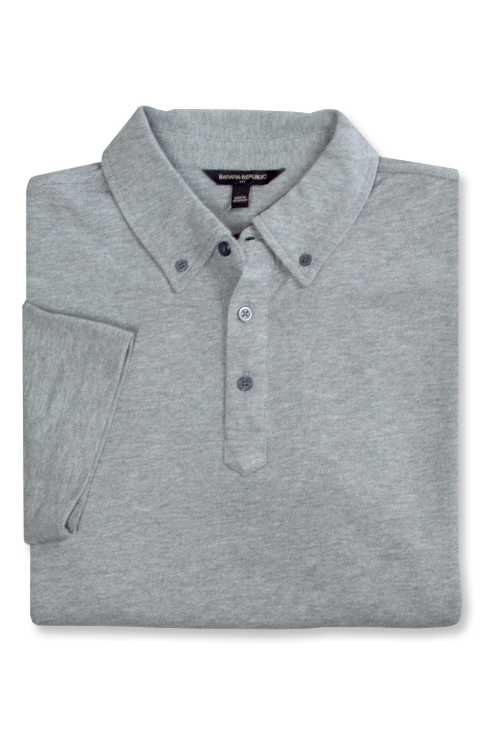 Banana Republic Mens 451077 Standard Fit Three Button Pique Mesh Polo Shirt,
