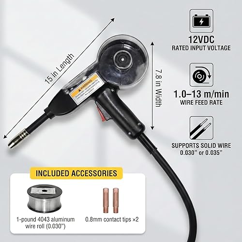 Miniatura 2 de Weldpro 130A MIG - Antorcha de pistola de soldadura MIG, repuesto de pistola de cable de 15 pies para MIG210LCD, Omni 210, MIG155GD, perfecta para