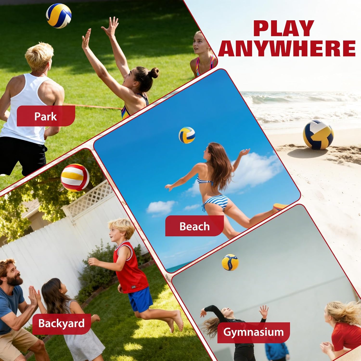 Volleyball Net, 12FT Volleyball Net for Backyard, Adjustable Height Practice Net, Portable Freestanding Training System for Beach, Indoor and Outdoor, Serving, Hitting Drills Games