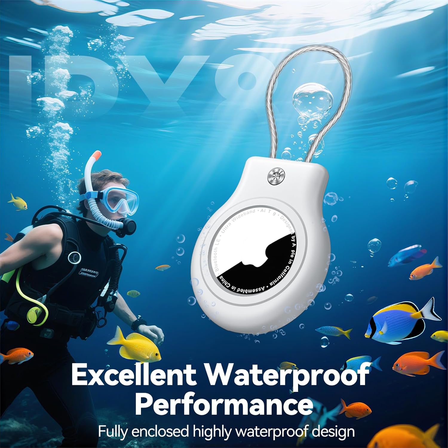 4個パック 防水 AirTagホルダー ケーブルワイヤー付き 紛失防止 安全なキーチェーン Apple AirTag用 耐衝撃ケース