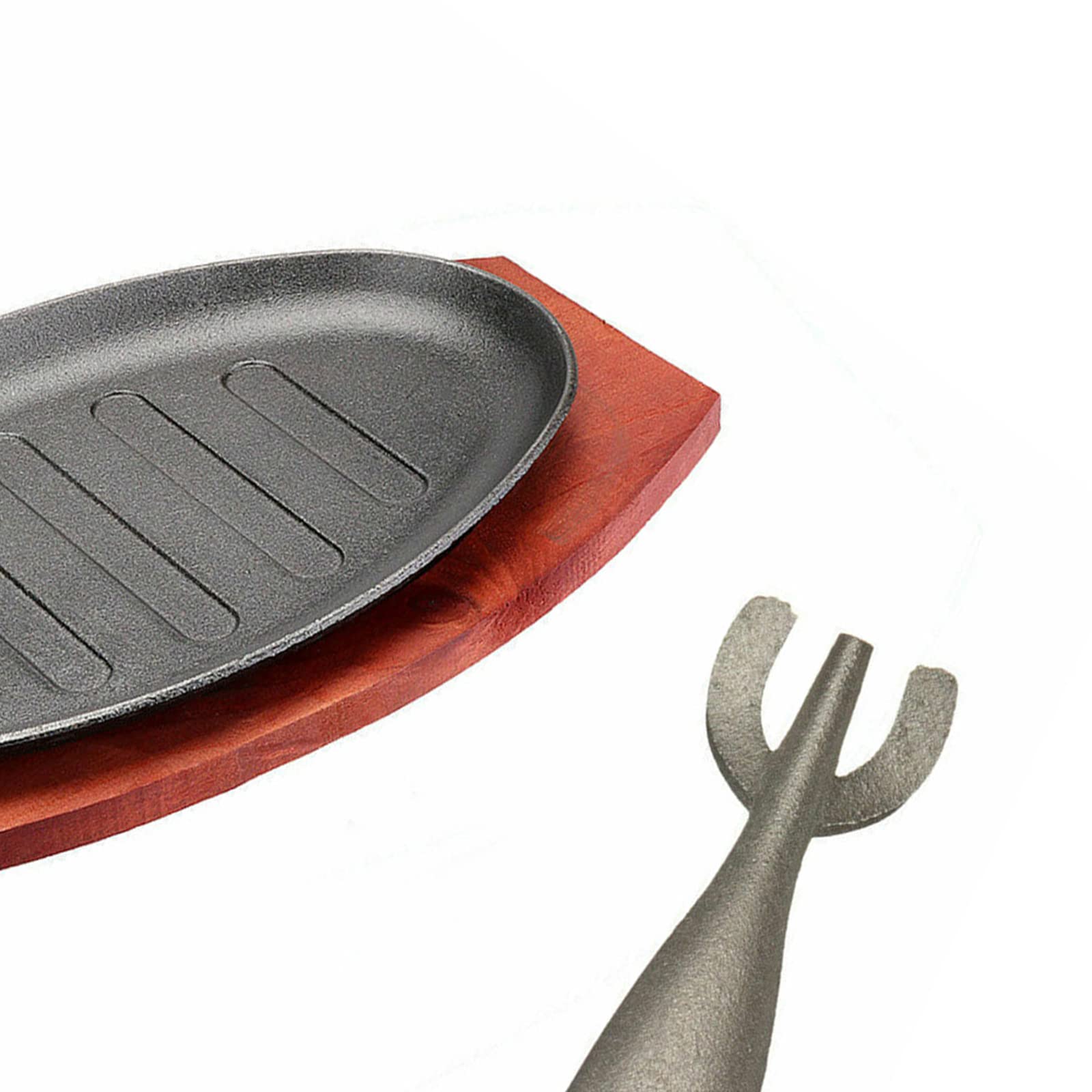 Plaque de Cuisson Ovale en Fonte pour Steak, Idéale pour La Cuisine, Les Restaurants et Les Grillades à Domicile. Disponible en 8, 10 et 12 Pouces, 12 Pouces