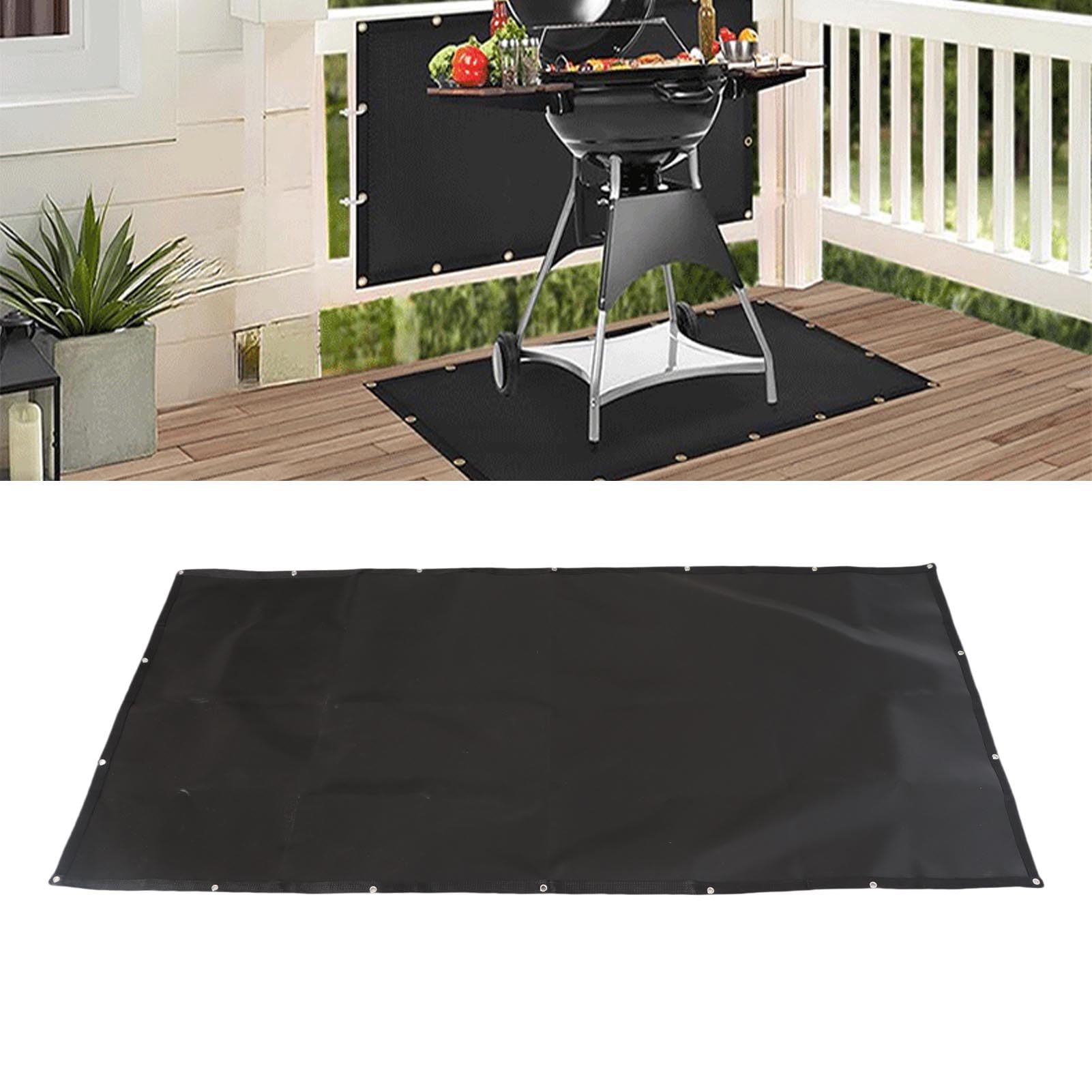Estera térmica para Parrilla, esteras Debajo de la Parrilla, Protector de Valla de Parrilla de Fibra de Vidrio Resistente a la Lluvia e ignífugo, Protector de Cubierta de (3 * 6 pies)