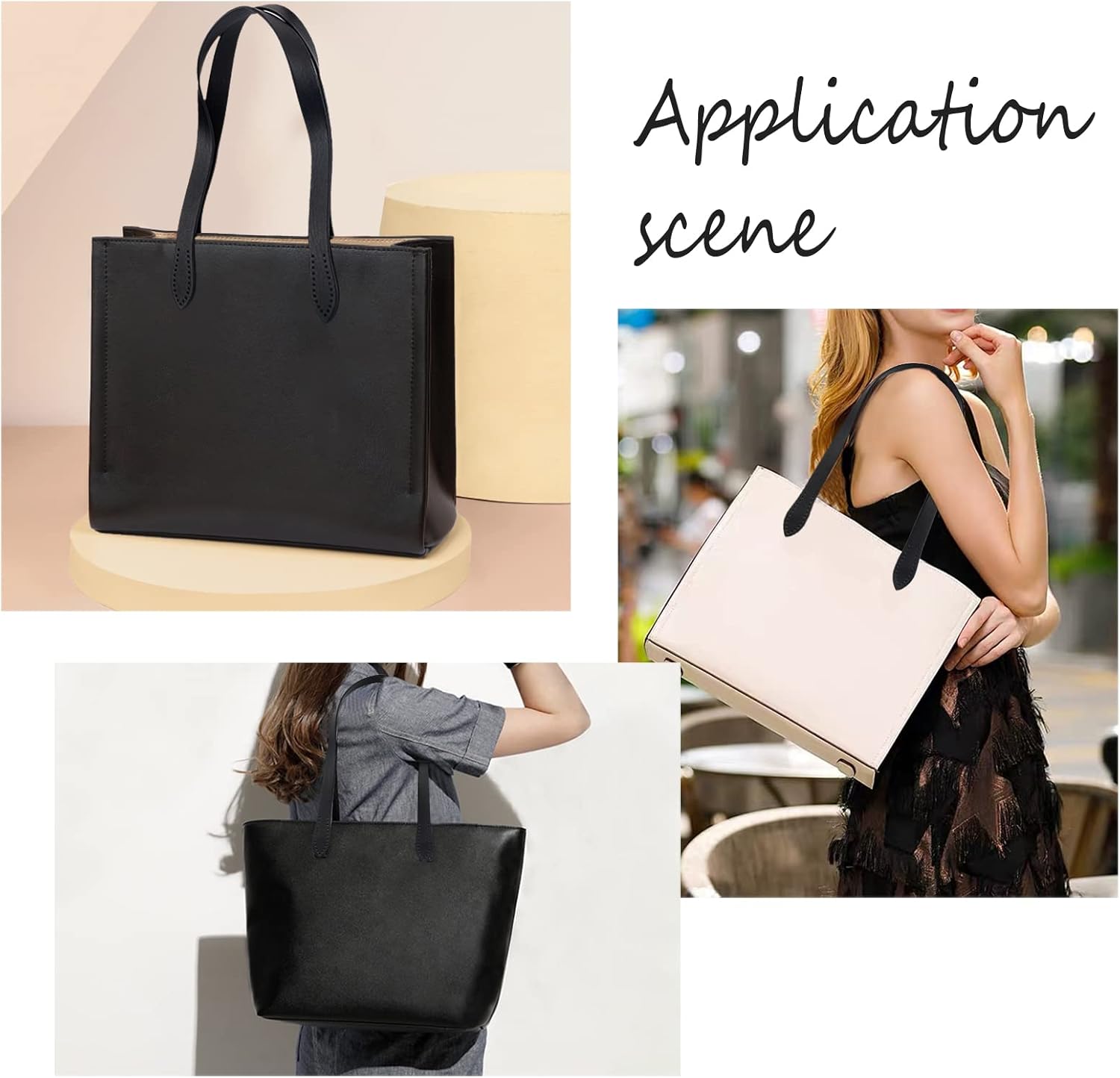 WADORN 2pcs Leather Purses Straps, 23.6 inch PU Leather Bag Handles Replacement Purse Straps Handbag Handles DIY Sewing Strap Cross-Body Bags Straps Bag Accessories Purse Making Supplies, Black : Clothing, Shoes & Jewelry