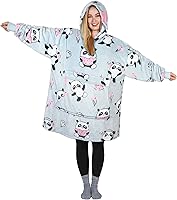 Vista 29 de Catalonia Sudadera con Capucha Manta de Gran Tamaño con Estampado de Gato y Perro de los 80, Sudadera de Forro Polar Vestible tipo Pullover