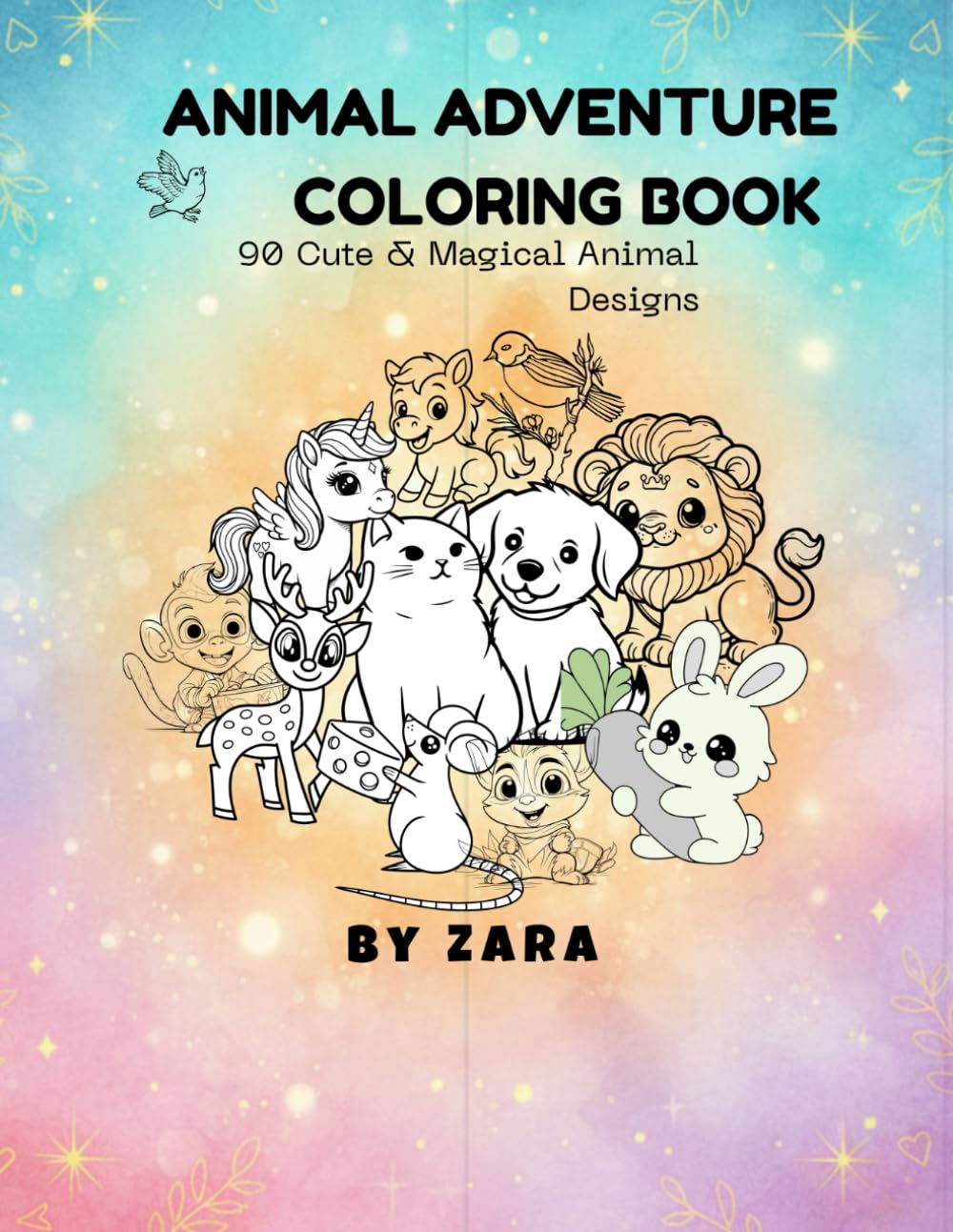 ANIMAL ADVENTURE COLORING BOOK: 90 Cute & Magical Animal Designs