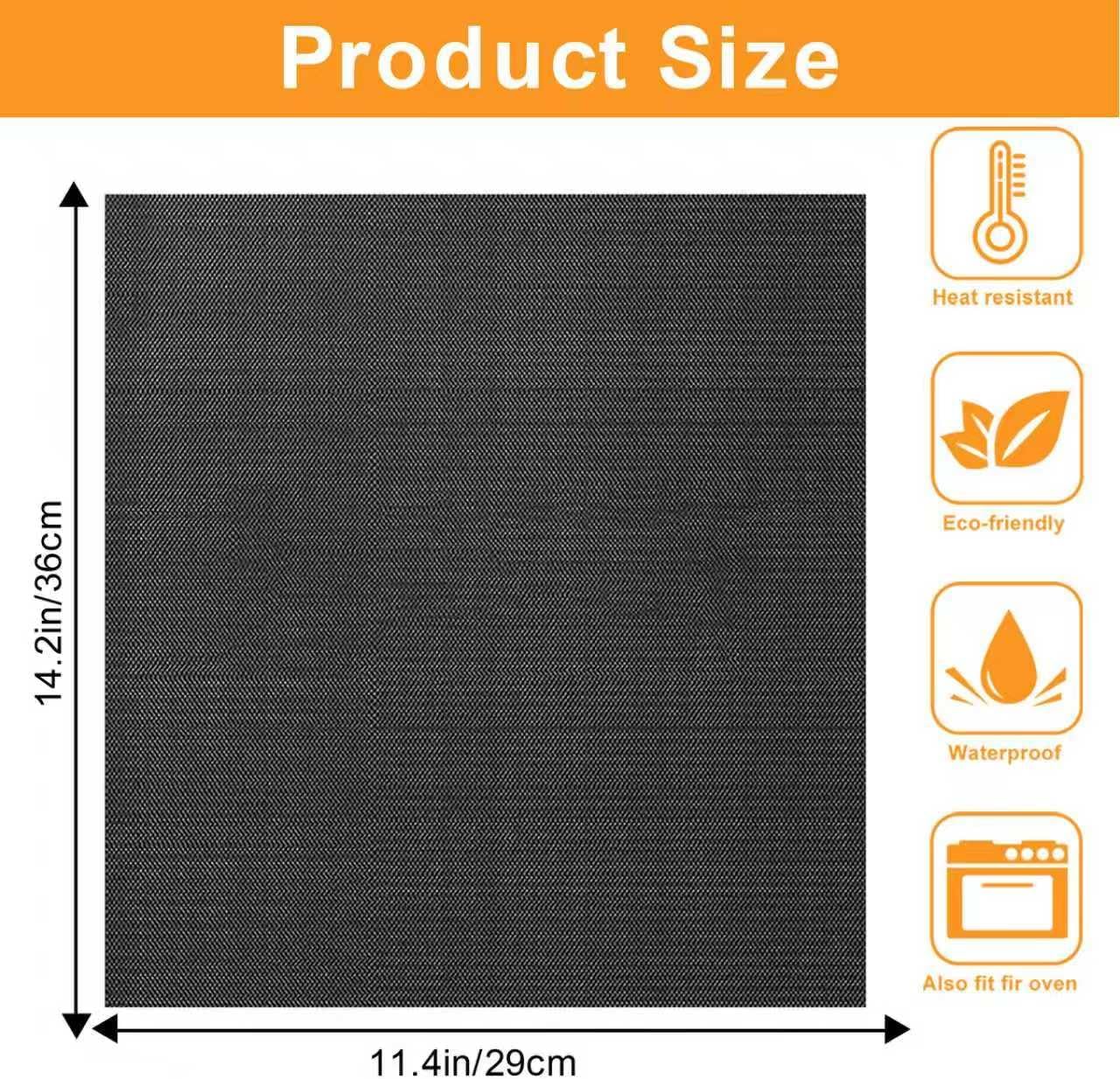 GCQ 14.2"×11.4" Oven Liners for Bottom of Oven, Reusable Non-Stick Heat Resistant Toaster Liners Mat Accessories for Cuisinart TOA-95 Ninja Breville Emeril Lagasse Air Fryer Toaster Oven, 4 Pack