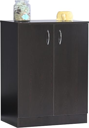 DeckUp Apollo 2-Door Engineered Wood Shoe Rack, Shoe Cabinet And Shoe Stand (Dark Wenge, Matte Finish), 40 x 61 x 91.5 Cm