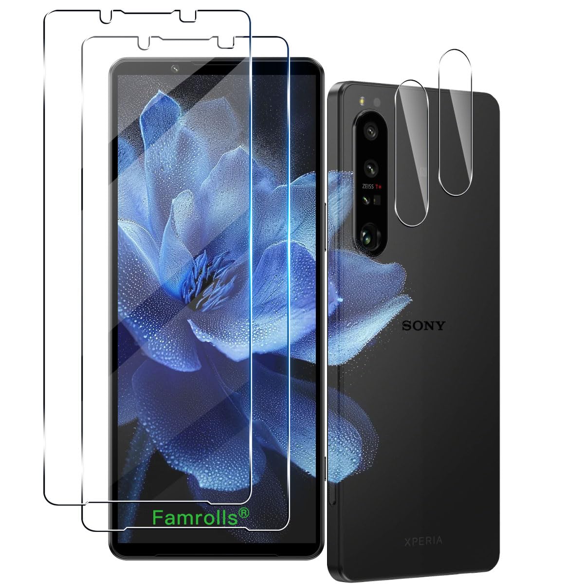 【2+2枚セット】 対応 Xperia 1 IV SO-51C / SOG06 ガラスフィルム (2枚) + カメラ保護フィルム (2枚) 【日本製素材旭硝子製】 用 エクスペリア 1 IV SO-51C / SOG06 フィルム 強化ガラス保護フィルム 硬度9 H 耐衝撃 飛散防止 指紋防止 全面保護 極薄 高透過率 貼り付けやすい