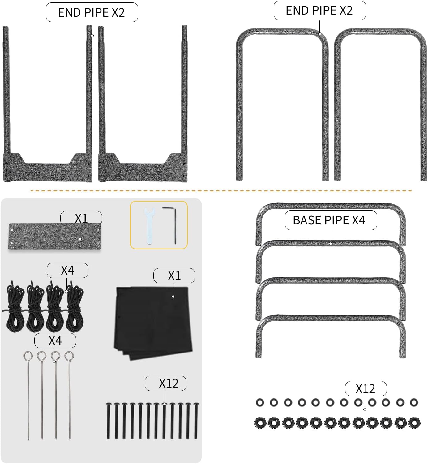 GarveeLife 4FT Firewood Rack with 600D Oxford Waterproof Cover Combo Set, Heavy Duty Indoor/Outdoor Steel Log Storage Rack - Wood Pile Holder Stacker Organizer for Fireplace, Patio, Fire Pit