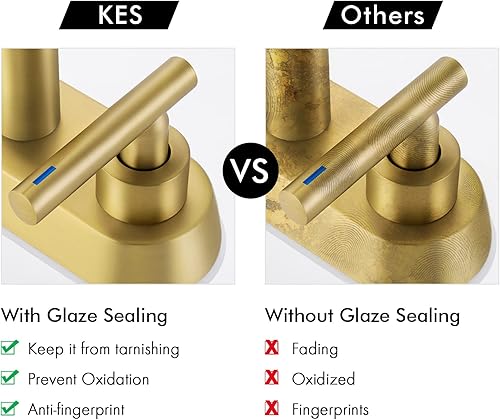 Miniatura 9 de KES L4117LF-P - Grifo para lavabo de baño (2 asas, 2 ó 3 agujeros, 4 pulgadas, sin plomo, latón), L4117LF-P