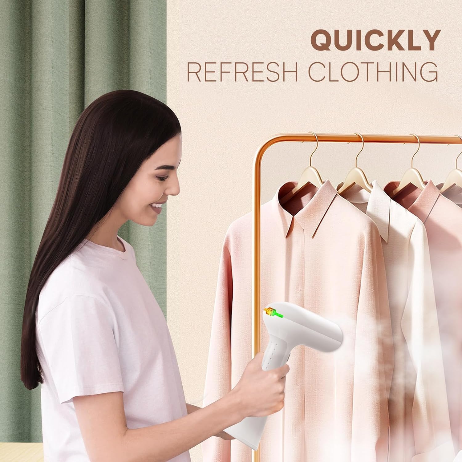 Ferro Da Stiro Verticale OLAYMEY 1000W - Riscaldamento Rapido 20s, Serbatoio 220ml, Antigoccia - Foto 10