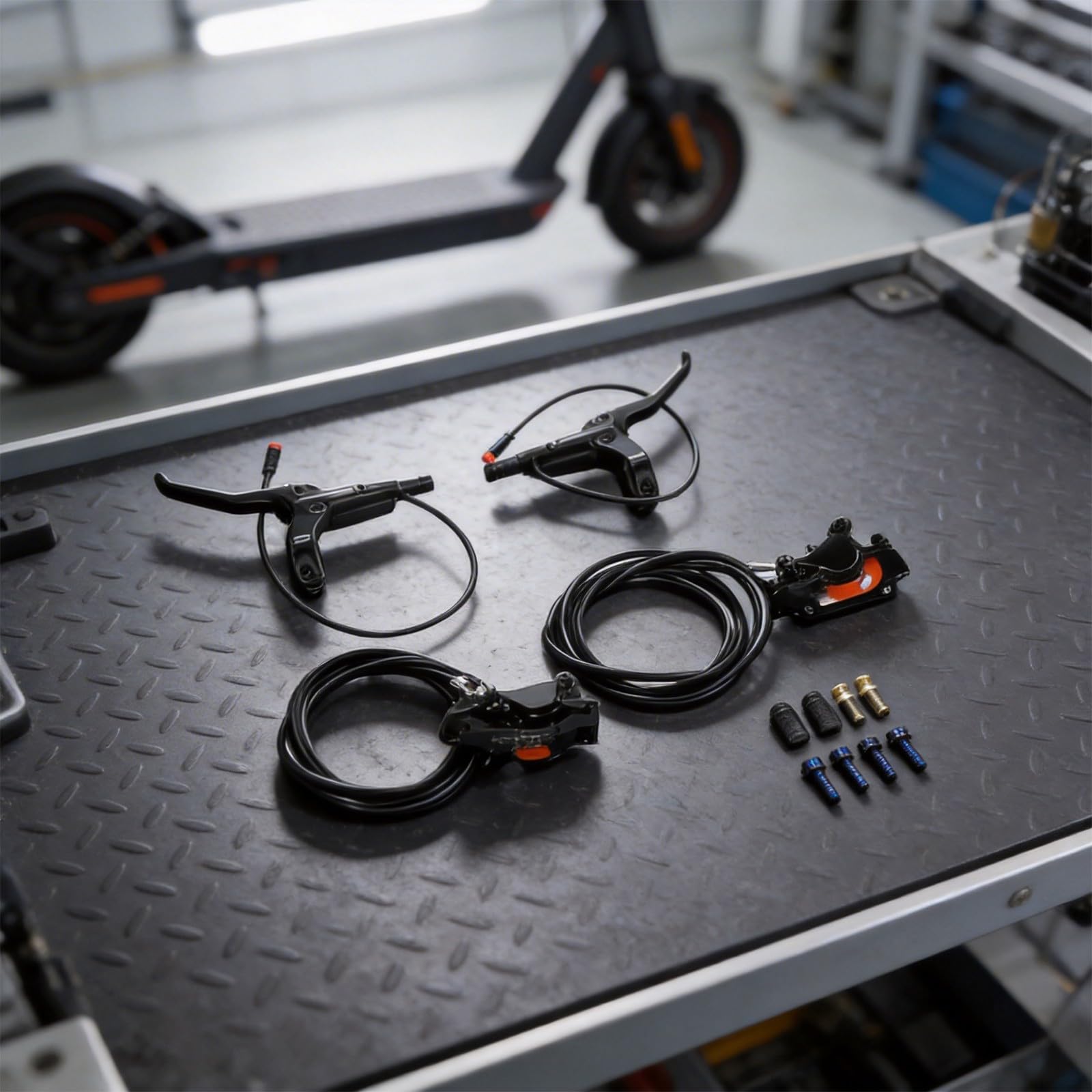 Conjunto de freno de disco hidráulico con sensor para bicicletas eléctricas Nutt y scooters, pieza de repuesto, sistema de control de seguridad mejorado de 180 mm de longitud