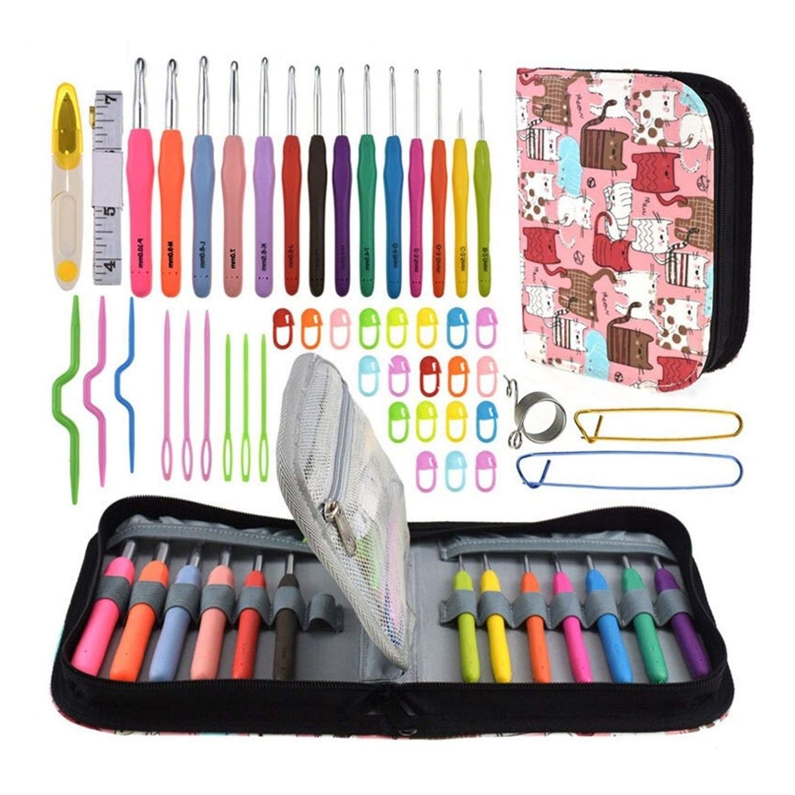 LIANYG Set Crochets à Tricoter Crochet Crochets Set 35 Styles Aiguilles à Tricoter Set Bricolage Aiguille Arts Craft Ciseaux Stitch Marqueurs Outils Couture (Color : Style 20)